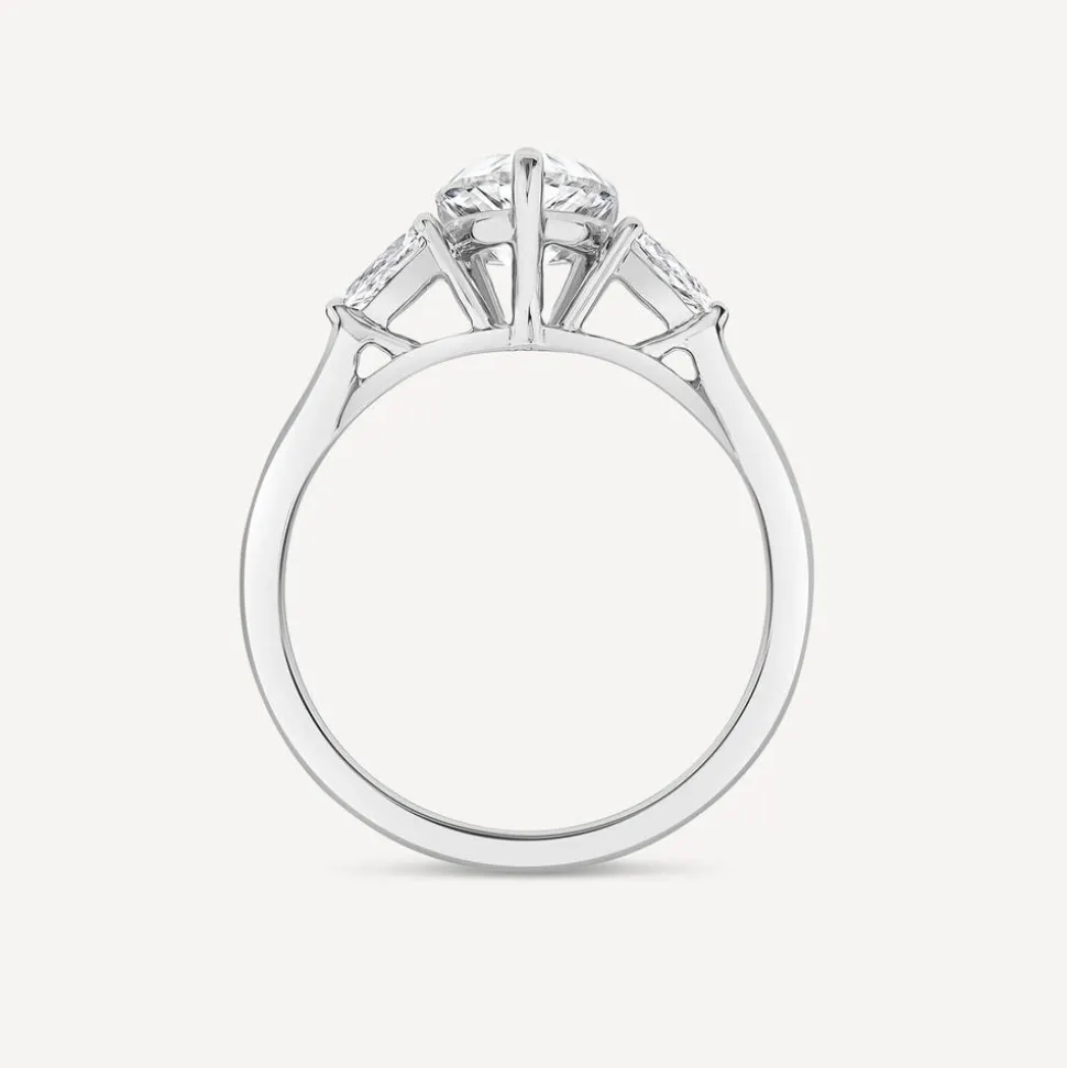 Born Platinum 1.80ct Lab Grown Pear Centre & Sides Diamond Ring