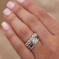 Born Platinum 0.25ct Lab Grown Diamond Claw Set Half Eternity Wedding Ring
