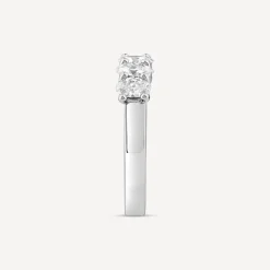 Born Platinum 0.90ct Lab Grown 5 Stone Oval Half Eternity Diamond Ring