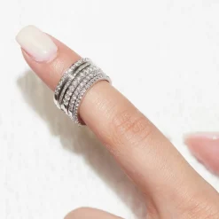 Born Platinum 0.15ct Lab Grown Diamond Pave Set Half Eternity Wedding Ring