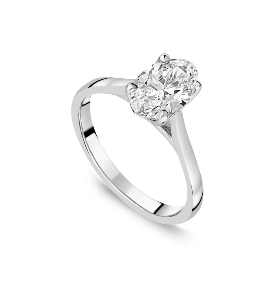 Born Platinum Lab Grown 1.20ct Oval Solitaire Diamond Ring