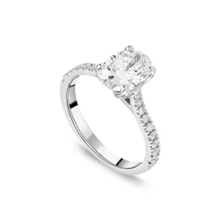 Born Platinum Lab Grown 1.40ct Oval & Diamond Sides Ring