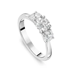 Born Platinum Lab Grown 1ct 3 Stone Round Brilliant Diamond Ring