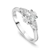 Born Platinum Lab Grown 1.40ct Oval & Pear Sides Diamond Ring