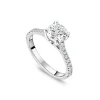 Born Platinum Lab Grown 1.20ct Round Brilliant Solitaire & Diamond Sides Ring