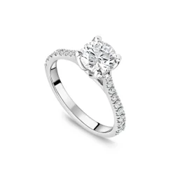 Born Platinum Lab Grown 1.20ct Round Brilliant Solitaire & Diamond Sides Ring
