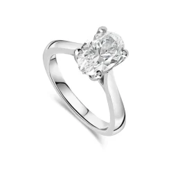 Born Platinum Lab Grown 2ct Solitaire Oval Diamond Ring