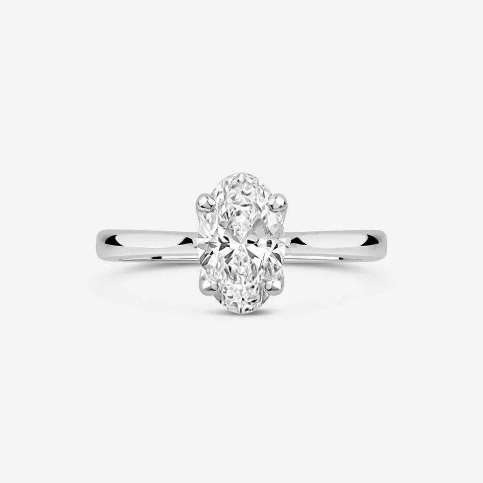 Born Platinum Lab Grown 1.20ct Oval Solitaire Diamond Ring
