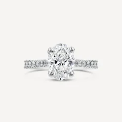 Born Platinum Lab Grown 1.40ct Oval & Diamond Sides Ring
