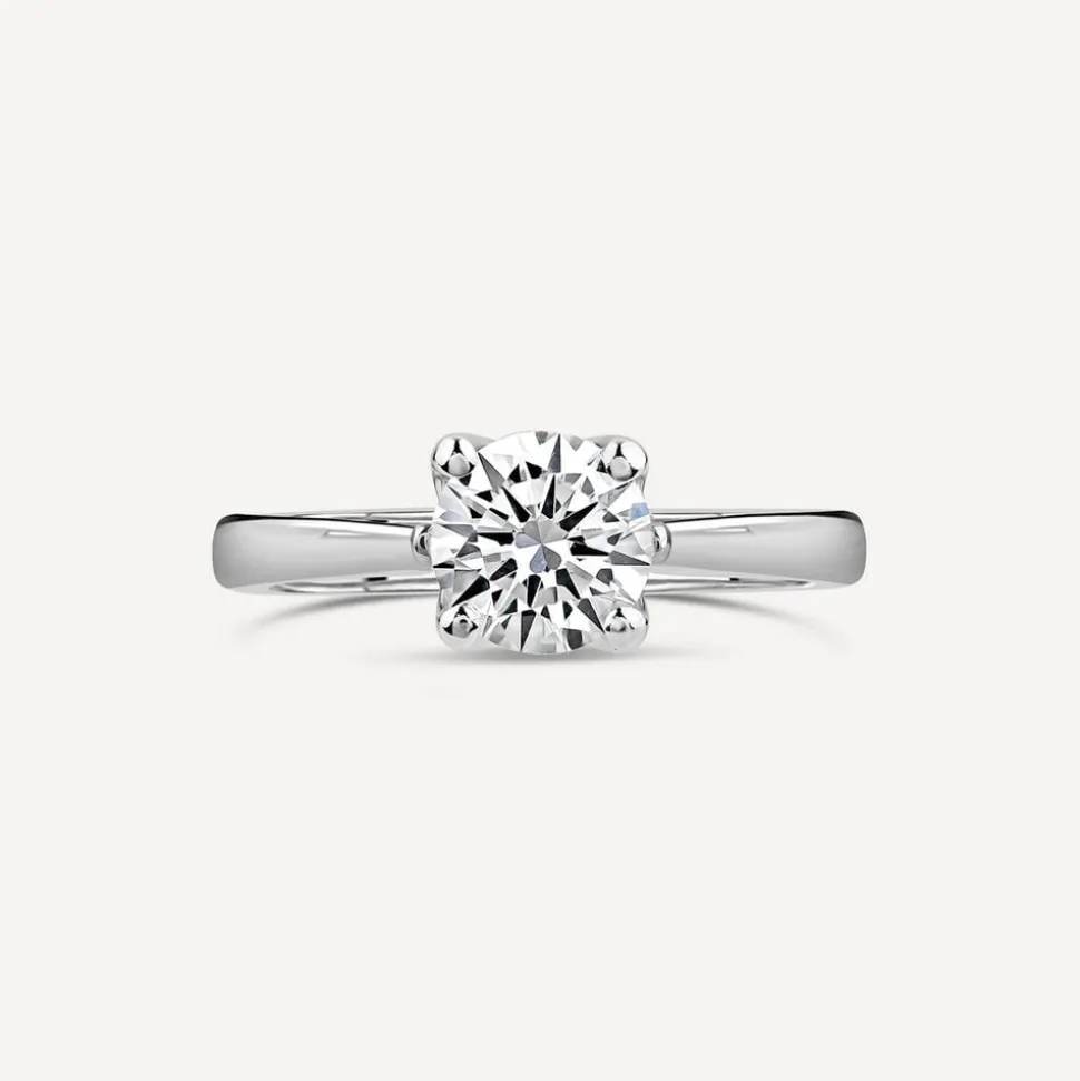 Born Platinum Lab Grown 1ct Round Brilliant Solitaire Diamond Ring