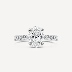 Born Platinum Lab Grown 1.20ct Oval & Diamond Sides Ring