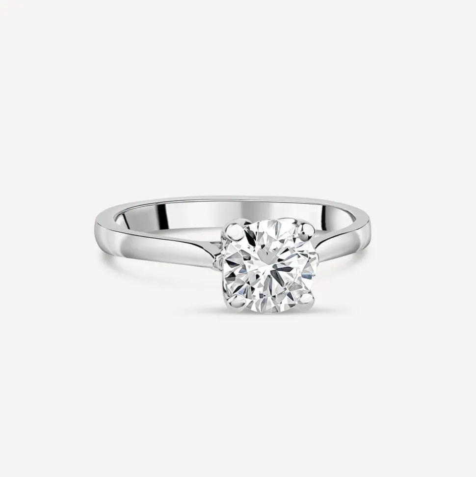 Born Platinum Lab Grown 1ct Round Brilliant Solitaire Diamond Ring
