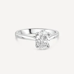 Born Platinum Lab Grown 1ct Oval Solitaire Diamond Ring