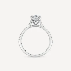 Born Platinum Lab Grown 1.40ct Oval & Diamond Sides Ring