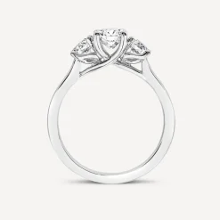 Born Platinum Lab Grown 1ct 3 Stone Round Brilliant Diamond Ring