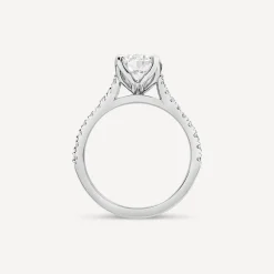 Born Platinum Lab Grown 1.40ct Round Brilliant Solitaire & Diamond Sides Ring