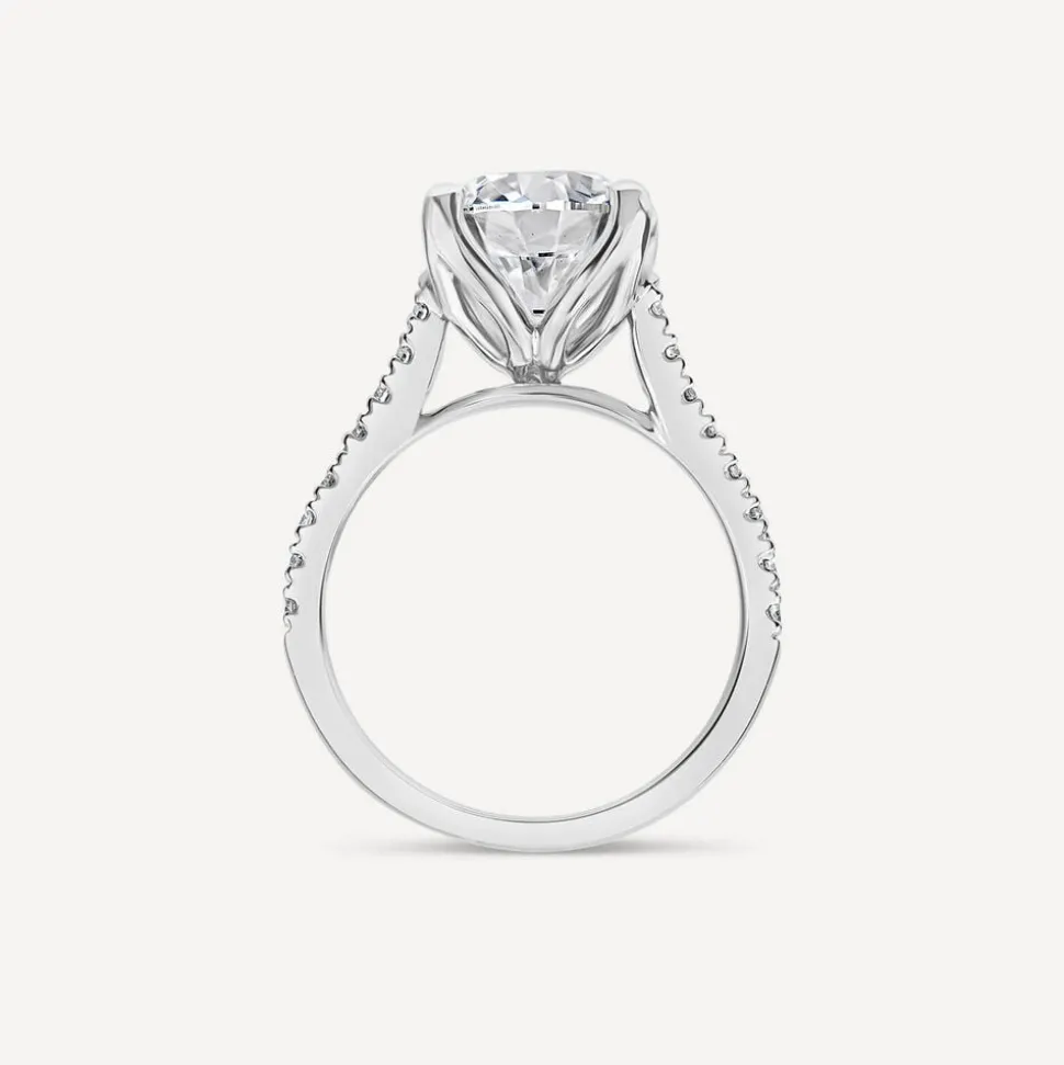 Born Platinum Lab Grown 2.20ct Round Brilliant Solitaire & Diamond Sides Ring