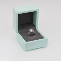Born Platinum Lab Grown 1.40ct Emerald Cut Diamond Halo & Sides Ring