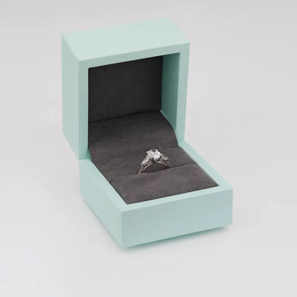 Born Platinum Lab Grown 1.40ct Oval & Pear Sides Diamond Ring