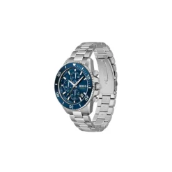 BOSS Admiral 46mm Blue Dial Chrono Steel Case Bracelet Watch