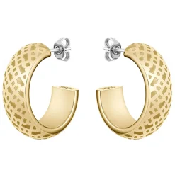 BOSS Aspen Yellow Gold IP Huggie Earrings