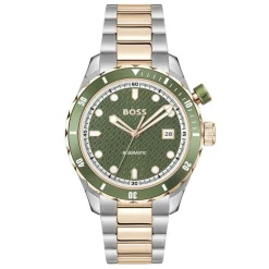 BOSS Bossmatic 42mm Green Dial Two-Tone Stainless Steel Bracelet Watch