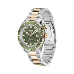 BOSS Bossmatic 42mm Green Dial Two-Tone Stainless Steel Bracelet Watch