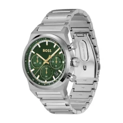 BOSS Candor Chronograph 41mm Green Dial Steel Bracelet Watch