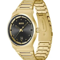 BOSS Candor 41mm Black Dial Yellow Gold IP Case Watch