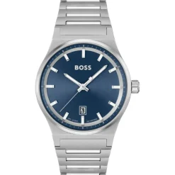 BOSS Candor 41mm Blue Dial 3 Hand Stainless Steel Case Watch