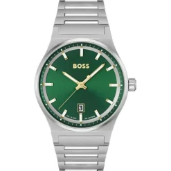 BOSS Candor 41mm Green Dial 3 Hand Stainless Steel Case Watch