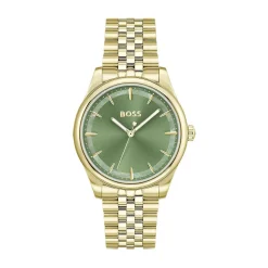 BOSS Graceful 36mm Green Dial Gold Tone Steel Bracelet Watch
