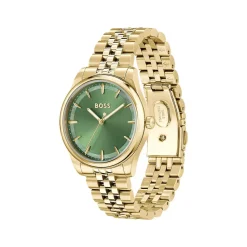 BOSS Graceful 36mm Green Dial Gold Tone Steel Bracelet Watch