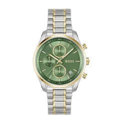 BOSS Grand Tour 38mm Green Dial Two-Tone 5Link Steel Bracelet Watch