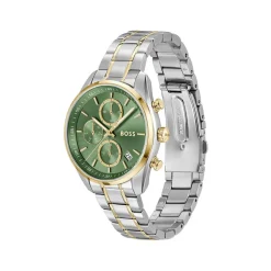 BOSS Grand Tour 38mm Green Dial Two-Tone 5Link Steel Bracelet Watch