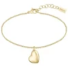 BOSS Honey Gold Toned Stainless Steel Heart Shaped Branded Pendant Bracelet