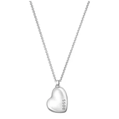 BOSS Honey Stainless Steel Heart Shaped Branded Pendant Necklace