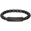 BOSS Orlado Black IP Chain & Plate Men's Bracelet