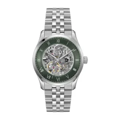 BOSS Principe Skeleton 41mm Green Dial Stainless Steel Bracelet Watch