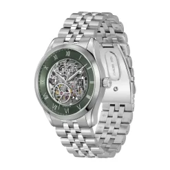 BOSS Principe Skeleton 41mm Green Dial Stainless Steel Bracelet Watch