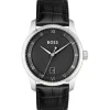 BOSS Principle 41mm Black Dial 3 Hands Black Strap Watch