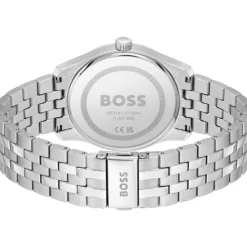 BOSS Principle 41mm Black Dial 3 Hands Mesh Bracelet Watch
