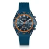 BOSS Runner Chronograph 44mm Blue Dial Silicone Strap Watch