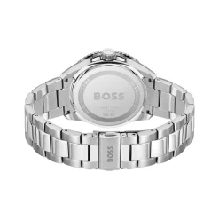 BOSS Runner 43mm Burgundy Dial Bezel Stainless Steel Bracelet Watch