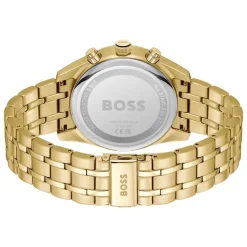 BOSS Skytraveller Chronograph 44mm Black Dial Steel Bracelet Watch