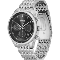 BOSS Sport Lux 45mm Black Dial Chrono Steel Case Watch