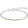 BOSS Stainless Steel Clear & Champagne Coloured Crystals Tennis Bracelet