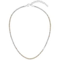 BOSS Stainless Steel Clear & Champagne Coloured Crystals Necklace