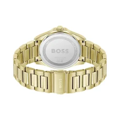 BOSS Strike 41mm Blue Textured Dial Gold Tone Steel Bracelet Watch