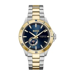 BOSS Troper Automatic 42mm Blue Open Heart Dial Two-Tone Steel Bracelet Watch